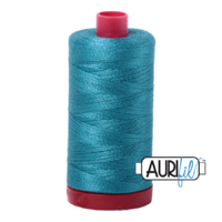 Aurifil 12wt Cotton Mako' 325m Spool - 4182 - Dark Turquoise