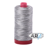 Aurifil 12wt Cotton Mako' 325m Spool - 4670 - Silver Fox