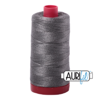 Aurifil 12wt Cotton Mako' 325m Spool - 5004 - Grey Smoke