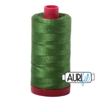 Aurifil 12wt Cotton Mako' 325m Spool - 5018 - Dark Grass Green