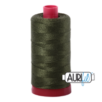 Aurifil 12wt Cotton Mako' 325m Spool - 5023 - Medium Green