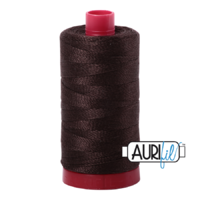 Aurifil 12wt Cotton Mako' 325m Spool - 5024 - Dark Brown