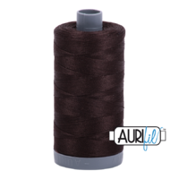 Aurifil 28wt Cotton Mako' 750m Spool - 1130 - Very Dark Bark