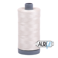 Aurifil 28wt Cotton Mako' 750m Spool - 2309 - Silver White