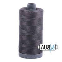 Aurifil 28wt Cotton Mako' 750m Spool - 2630 - Dark Pewter
