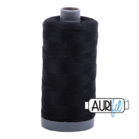 Aurifil 28wt Cotton Mako' 750m Spool - 2692 - Black