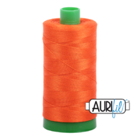 Aurifil 40wt Cotton Mako' 1000m Spool - 1104 - Neon Orange