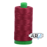 Aurifil 40wt Cotton Mako' 1000m Spool - 2460 - Dark Carmine Red