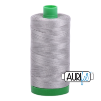 Aurifil 40wt Cotton Mako' 1000m Spool - 2620 - Stainless Steel