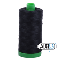 Aurifil 40wt Cotton Mako' 1000m Spool - 2692 - Black