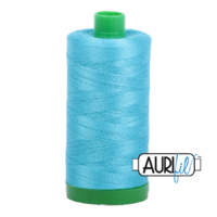 Aurifil 40wt Cotton Mako' 1000m Spool - 5005 - Bright Turquoise