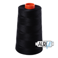 Aurifil 50wt Cotton Mako' 5900m Cone - 2692 - Black