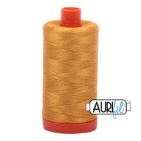 Aurifil 50wt Cotton Mako' 1300m Spool - 2140 - Orange Mustard