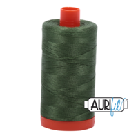 Aurifil 50wt Cotton Mako' 1300m Spool - 2890 - Very Dark Grass Green