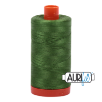 Aurifil 50wt Cotton Mako' 1300m Spool - 5018 - Dark Grass Green