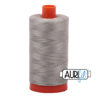 Aurifil 50wt Cotton Mako' 1300m Spool - 5021 - Light Grey